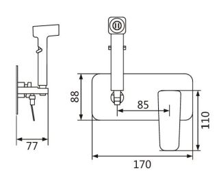 Гигиенический душ со смесителем Shevanik S9905H чёрный