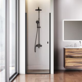 Душевая дверь AM.PM Sunny W87G-80-1P-BT прозрачное стекло профиль черный 80x190