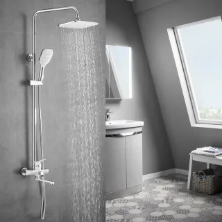 Душевая стойка Shevanik S8136F белый/хром