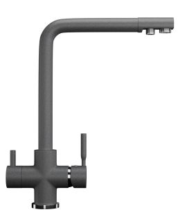 Смеситель для кухни Ulgran Classic U-016-309 с дополнительным краном для питьевой воды тёмно-серый