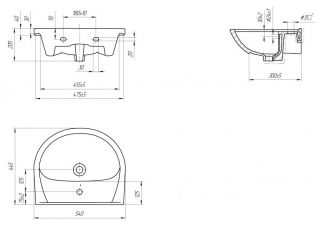 Мебельная раковина Cersanit Erica UM-ERI55/1 55см белый