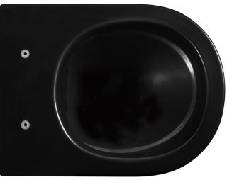 Подвесной унитаз ABBER Bequem безободковый чёрный матовый AC1100MB