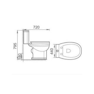 Унитаз Boheme Vogue напольный белый/золото 941