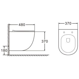 Унитаз подвесной AZARIO MORANO AZ-450W безободковый в комплекте с сиденьем микролифт