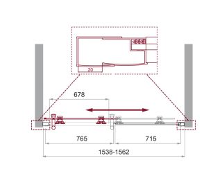 Душевая дверь в нишу BelBagno Uno 195 BF 1 155 C Cr стекло прозрачное