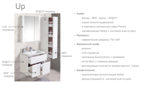 Зеркальный шкаф Roca Up ZRU9303016 70 см белый