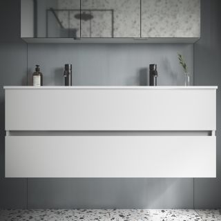 Подвесная тумба под раковину Sancos Urban UR120-2W 120см белый глянец