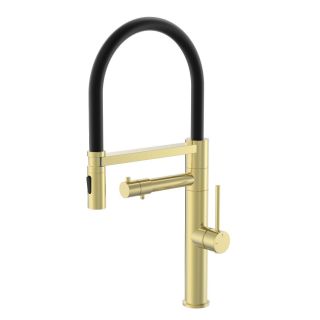 Смеситель для кухни Wonzon & Woghand WW-88458007-BG с гибким изливом и подключением фильтра брашированное золото