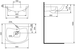 Раковина Santek Балтика 1.WH50.1.701 50 см