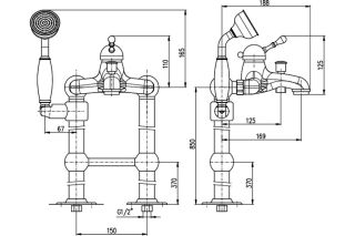 Смеситель для ванны Rav Slezak Labe L550.5/2Z золото