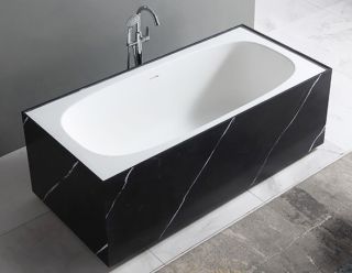 Ванна из искусственного камня ABBER Blitz AS9501WL 180x85см чёрный мрамор