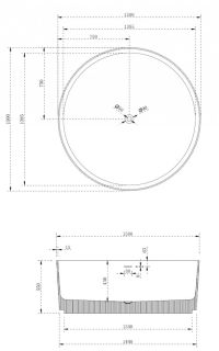 Ванна из искусственного камня ABBER Stein AS9679Blau 150см голубой