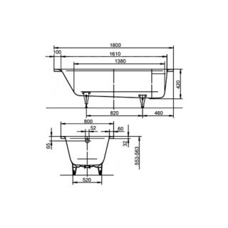 Стальная ванна KALDEWEI Puro 180x80 standard mod. 653 256300010001