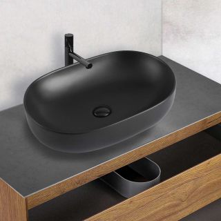 Раковина керамическая Vincea VBS-113MB, накладная, черный матовый