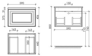 Подвесная тумба под раковину Sancos Very VR60W 60см Bianco