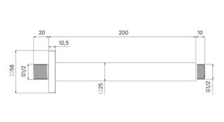Потолочный кронштейн для верхнего душа IDDIS Optima Home OPH20CSi61 хром