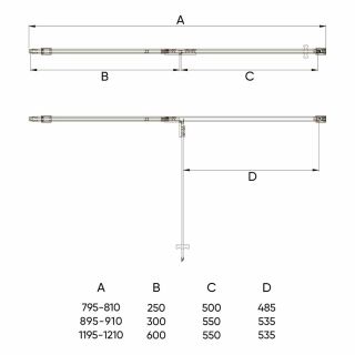 Душевая дверь Veconi Vianno VN-73RG/R, 800x1950, Золото брашинг, стекло дождь