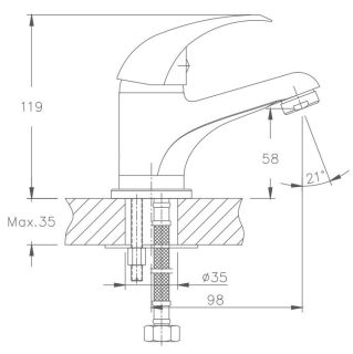 Смеситель для раковины Haiba HB1015 хром