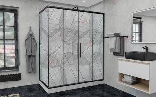 Душевой уголок AvaCan FB2 170-190 + SB80 MT чёрный