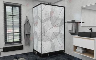 Душевой уголок AvaCan FB 120-140 + SB 100 MT чёрный