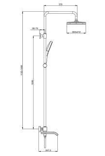 Душевая стойка Raglo R22.26.06 с термостатом чёрный