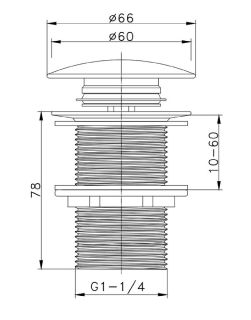 Донный клапан для раковины Raglo R600.02 хром
