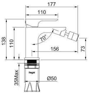 Смеситель для биде Raglo R03.50.06 чёрный