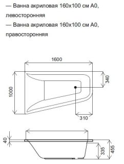 Акриловая ванна Am.pm Spirit W72A-160R100W-A2 160x100 см правосторонняя