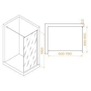 Душевая перегородка RGW WA-010B 351001009-24 90см чёрный
