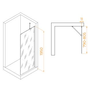 Душевая перегородка RGW WA-102 351010208-11 80см хром