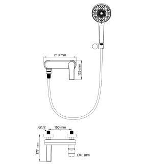Смеситель для ванны с душем Wonzon & Woghand Brilliant WW-88037079-CR хром