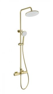 Душевая стойка Wonzon & Woghand Plate WW-C3017-A-BG с термостатом брашированное золото