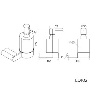 Дозатор жидкого мыла Knotlor LD102C, хром