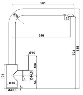 Смеситель для кухни Swedbe Selene Plus 8540 с каналом для подключения фильтра хром