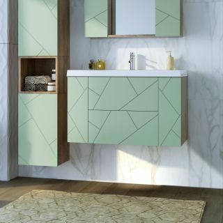 Тумба под раковину Бриклаер Кристалл 4627125417184 90 см фисташковый