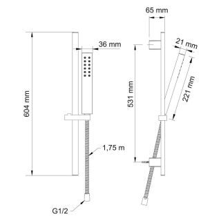 Душевой гарнитур Swedbe Calypso 5086 хром