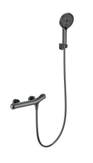 Смеситель для душа Wonzon & Woghand T-1000 WW-B2057-A-BGG с термостатом тёмный графит