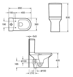 Напольный унитаз Jacob Delafon Elite E20997-00 безободковый тонкое сиденье с микролифтом