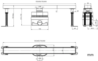 Душевой лоток Allen Brau Priority 9.50014.31 для поддона 85 см черный матовый
