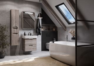 Зеркальный шкаф Акватон Сильва 60см дуб фьорд 1A216202SIW60