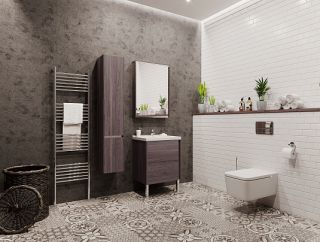 Зеркальный шкаф Акватон Стоун 60см грецкий орех 1A231502SXC80