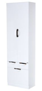 Напольный шкаф - пенал Misty Орхидея 60см с бельевой корзиной белый