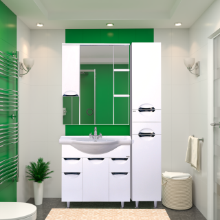 Напольный шкаф - пенал Misty Орхидея 35см правый белый