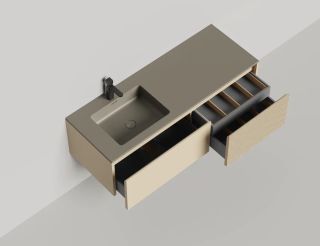 Подвесная тумба Salini Domino 27D114IN 140см эмаль под встраиваемую раковину