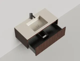 Подвесная тумба Salini Domino 27D210ONF 100см эмаль/фрезерованный фасад Onda Plus