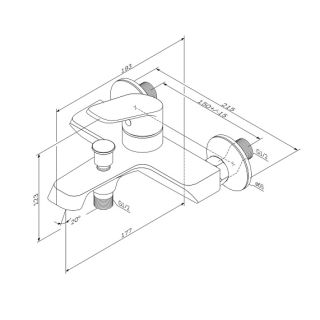 Смеситель для ванны и душа Am.Pm Func F8F10000 хром