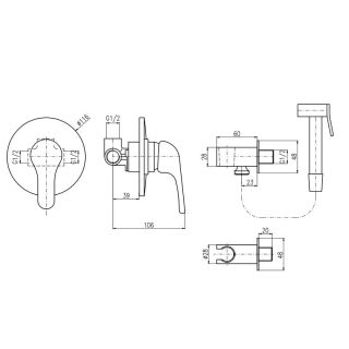 Гигиенический душ со смесителем Rav Slezak Sazava SA042/1 хром